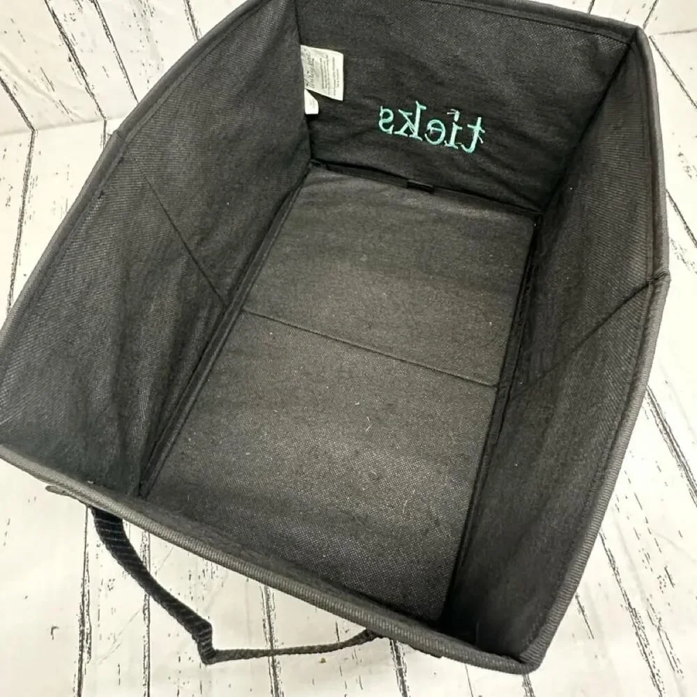 Thirty-One Storage Tote personalized w/ Tieks - Black & Gray